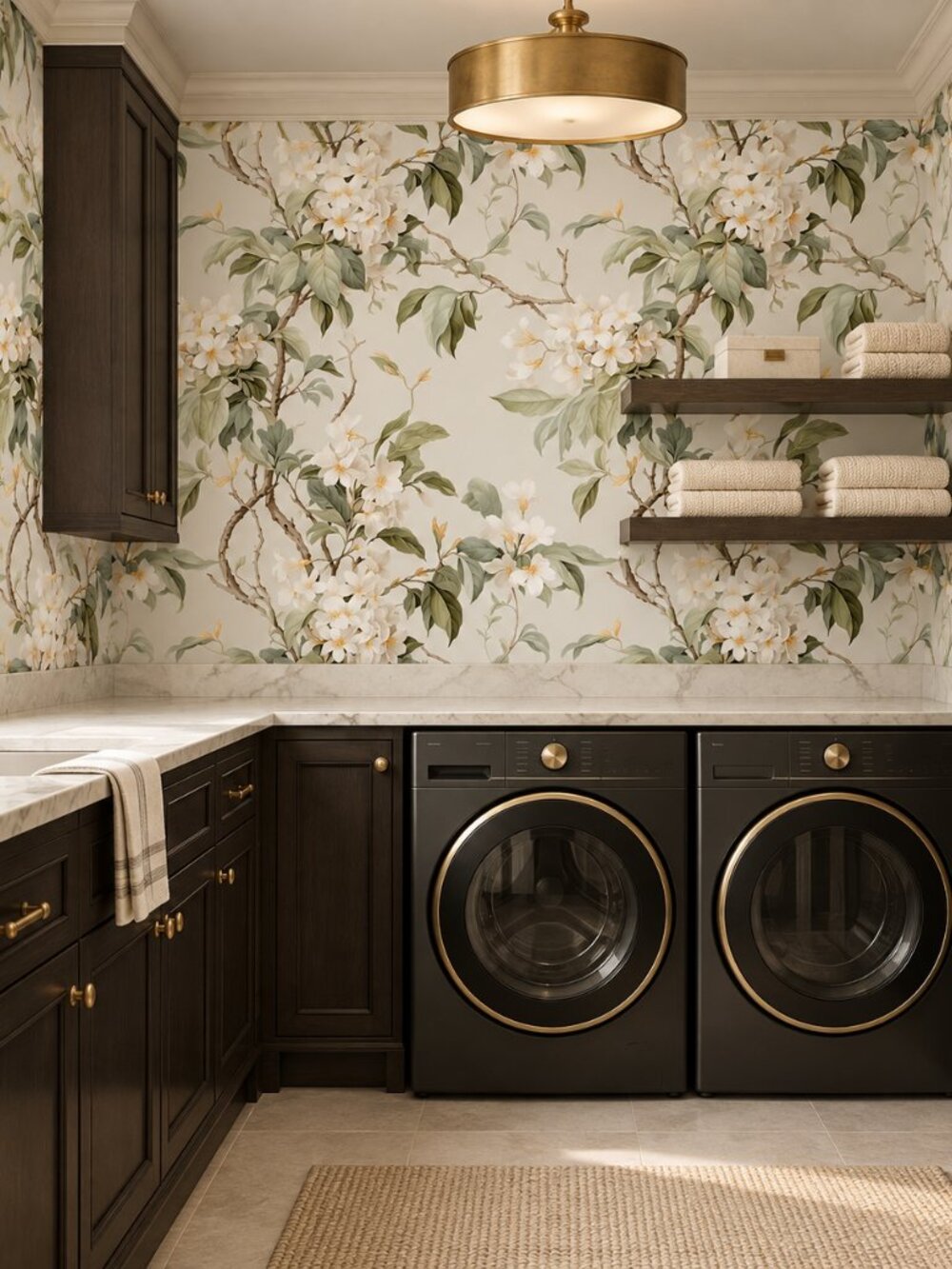 French Botanical Peel & Stick Wallpaper 44x1000cm Floral Vine Sage Green